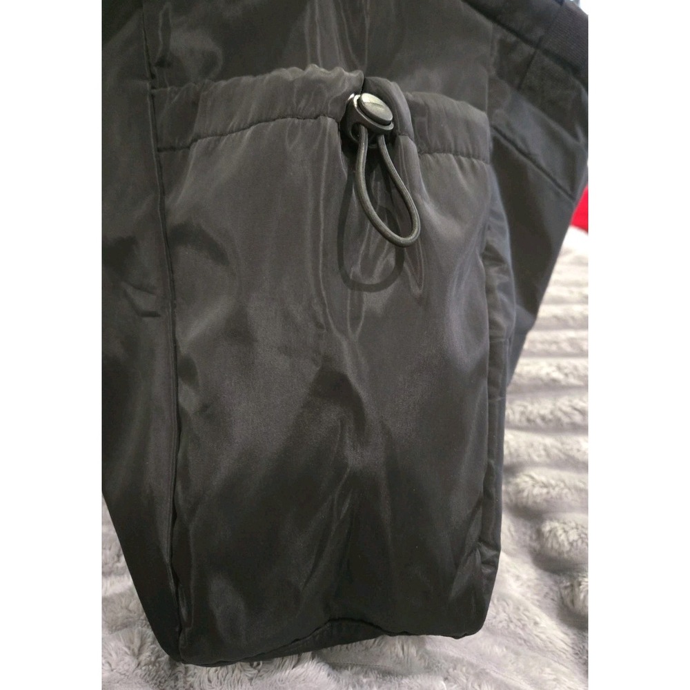 Black Nylon Diaper Tote Bag Large Multi Pocket Travel Shoulder Bag Carryall - Picture 3 of 14